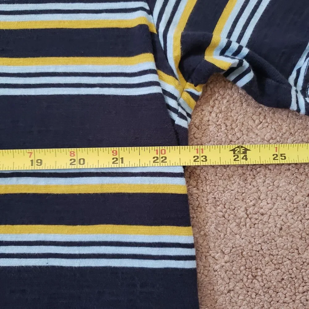 Vintage 90s Guess Embroidered Striped Size Large Mens Multicolored T-Shirt LA - Picture 5 of 6